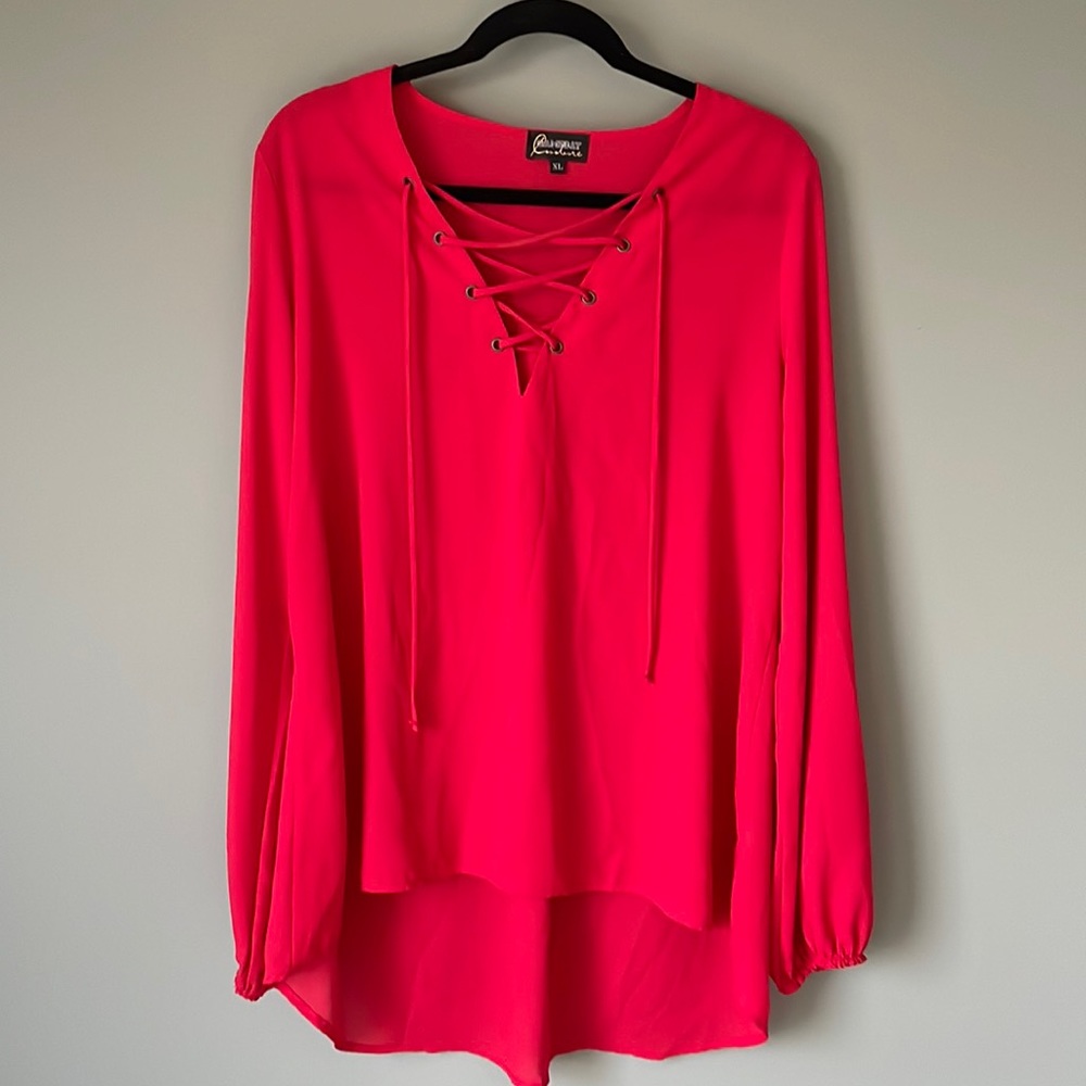 Game day Couture high-low tunic, red